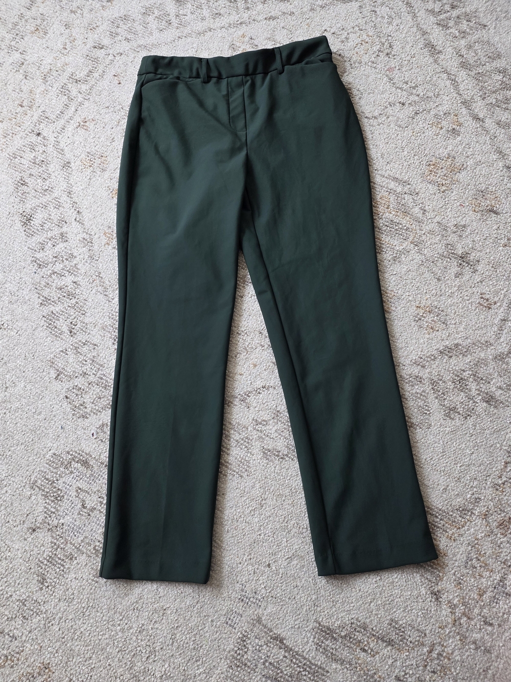 Christian Siriano Dark Green Straight-Leg Tailored Pants